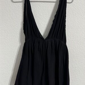 La Hearts Black Romper with V-Neck